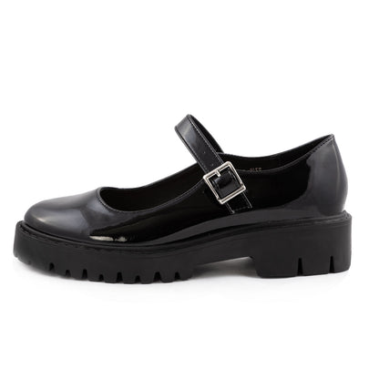 toocool scarpe mary jane donna vernice suola carrarmato chunky mocassini cinturino fibbia tacco largo toocool 2719 1 nero 36