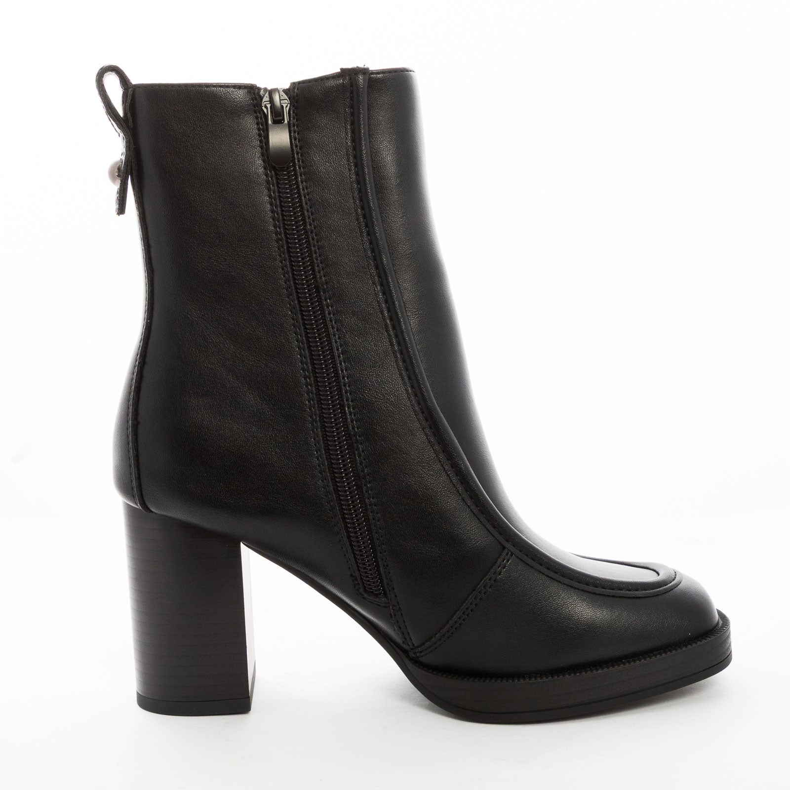 toocool stivaletti donna tacco largo tronchetti eleganti similpelle cerniera laterale punta arrotondata scarpe eleganti toocool gr 6665 nero 36