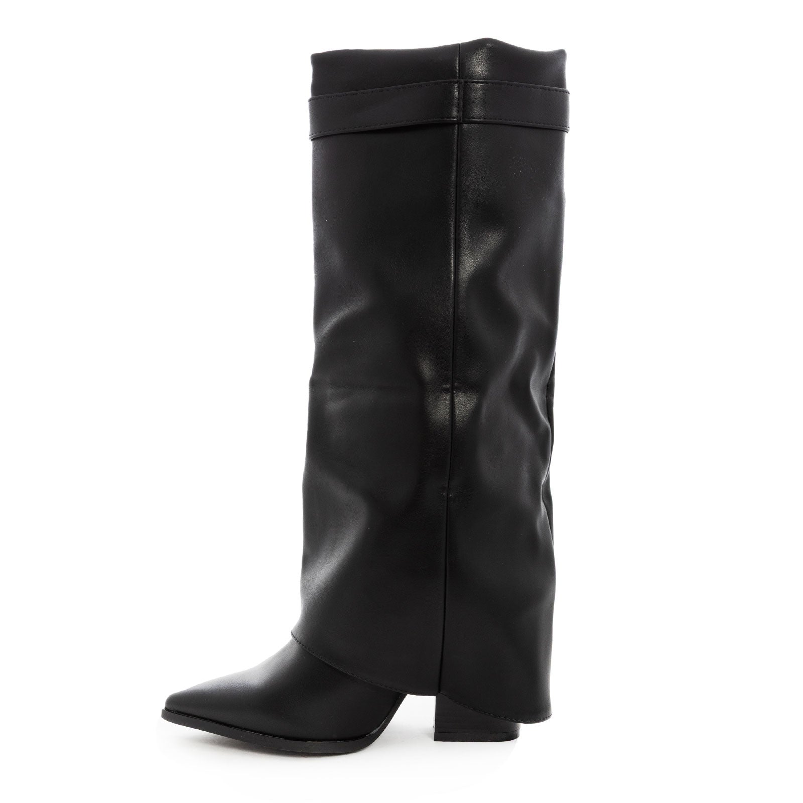 toocool stivali donna al ginocchio gambale a tubo lucchetto dorato stivali a punta pelle sintetica shark style toocool g698 nero 36