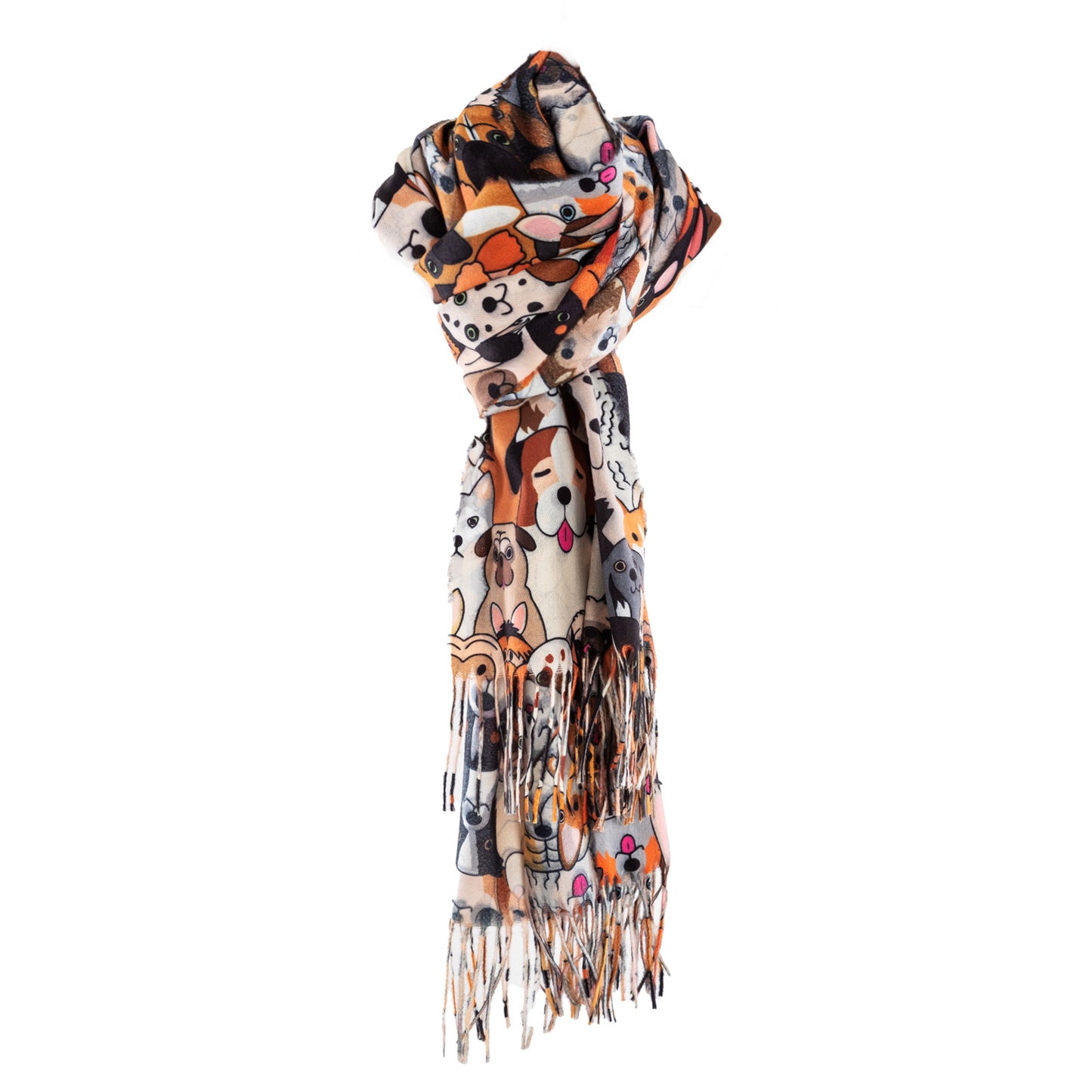 toocool sciarpa stola unisex cani frange foulard scialle invernale scaldacollo toocool wj 8217 nero taglia unica