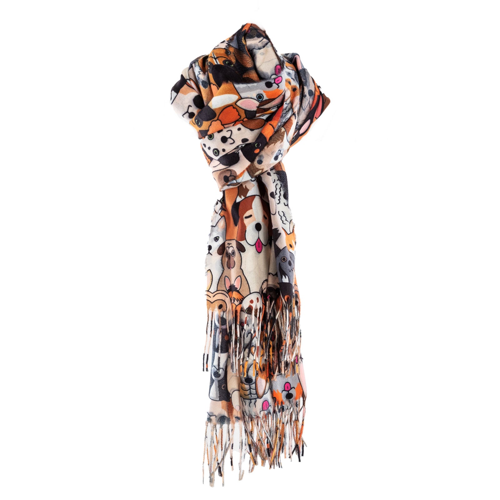 toocool sciarpa stola unisex cani frange foulard scialle invernale scaldacollo toocool wj 8217 nero taglia unica