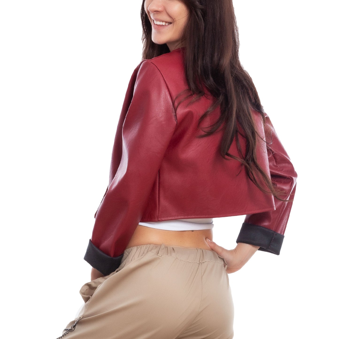 toocool giacca donna corta ecopelle jl 7860