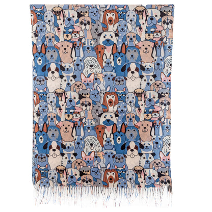 toocool sciarpa stola unisex cani frange foulard scialle invernale scaldacollo toocool wj 8217 nero taglia unica