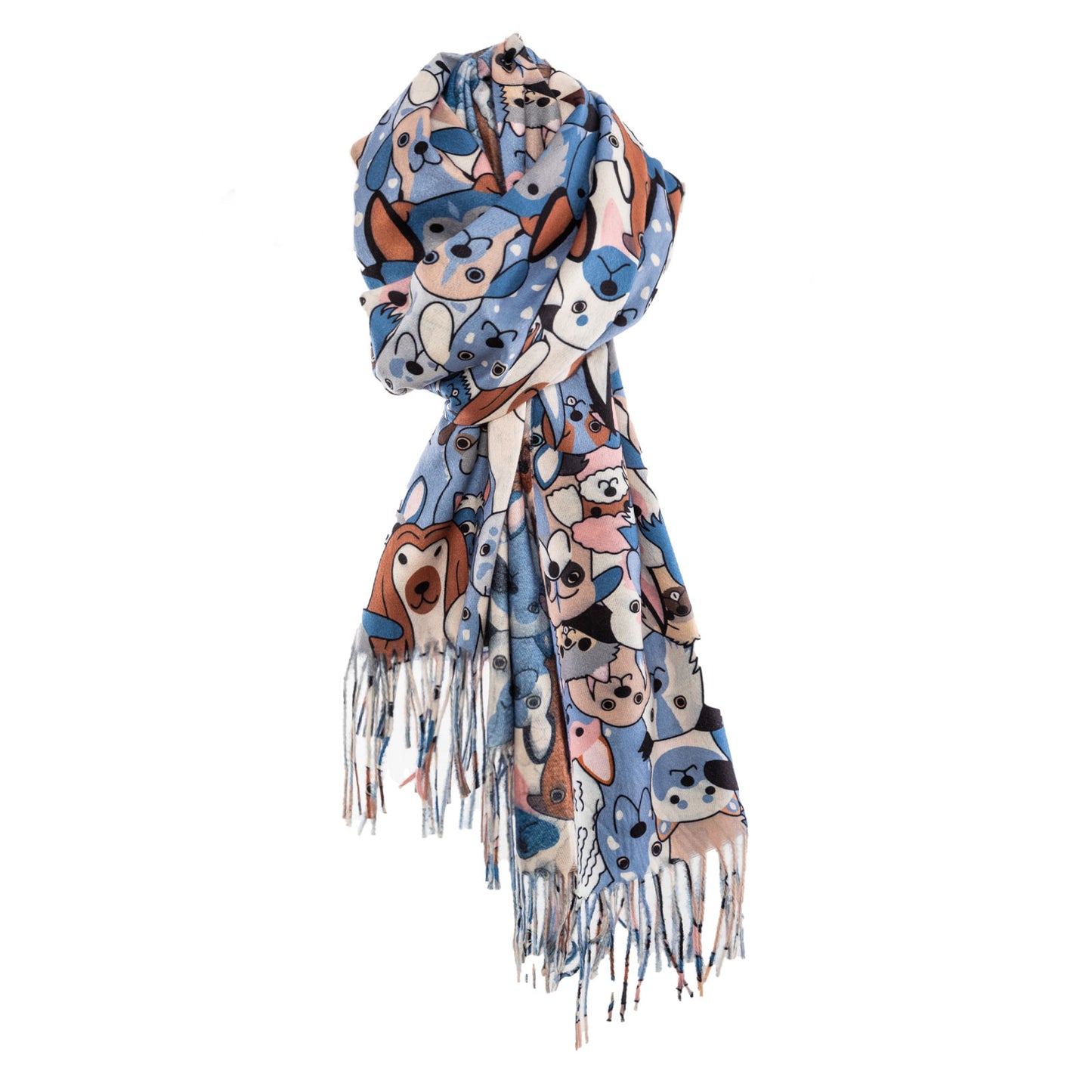 toocool sciarpa stola unisex cani frange foulard scialle invernale scaldacollo toocool wj 8217 nero taglia unica