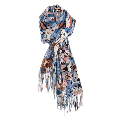 toocool sciarpa stola unisex cani frange foulard scialle invernale scaldacollo toocool wj 8217 nero taglia unica