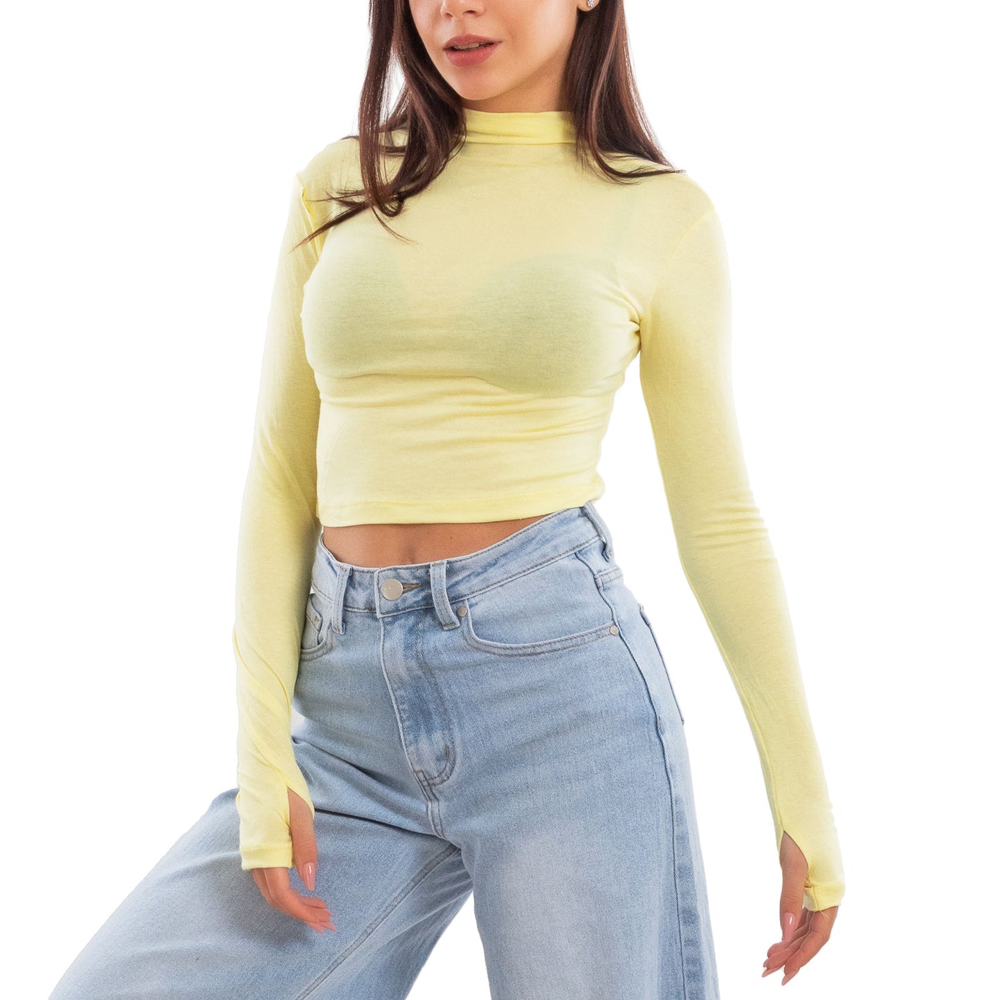 toocool top donna crop corto maniche lunghe foro per pollice blusa toocool vi 5317 nero sm