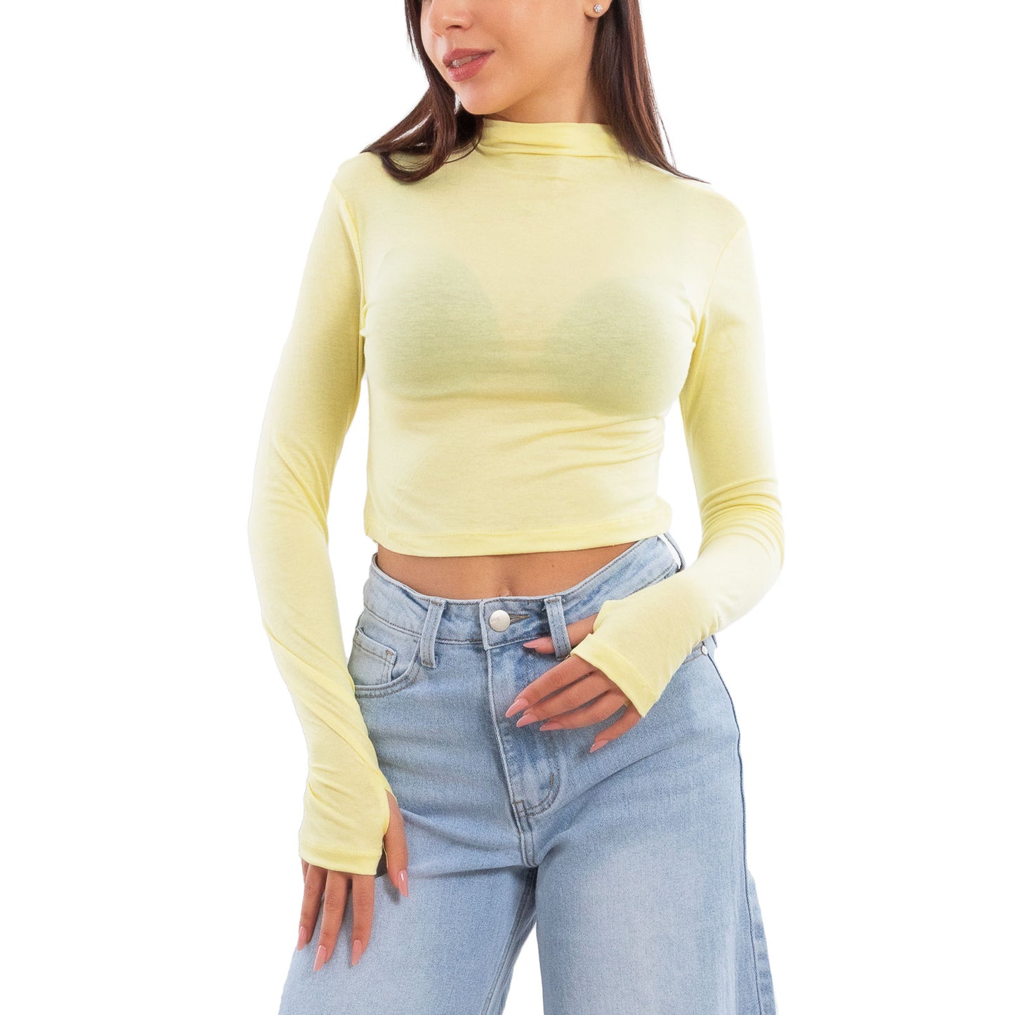 toocool top donna crop corto maniche lunghe foro per pollice blusa toocool vi 5317 nero sm