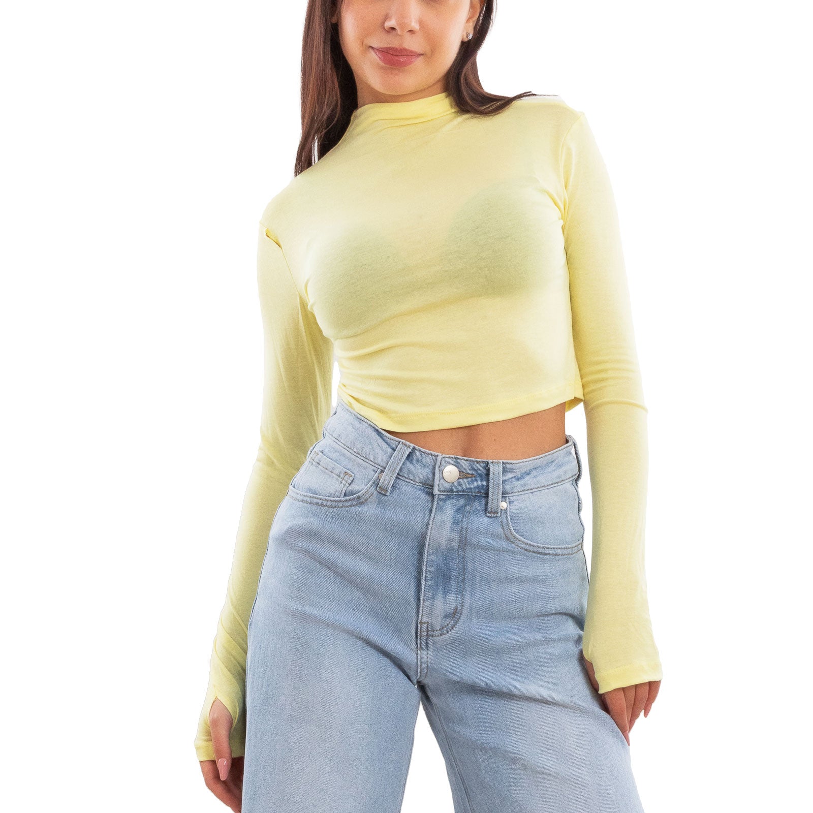 toocool top donna crop corto maniche lunghe foro per pollice blusa toocool vi 5317 nero sm