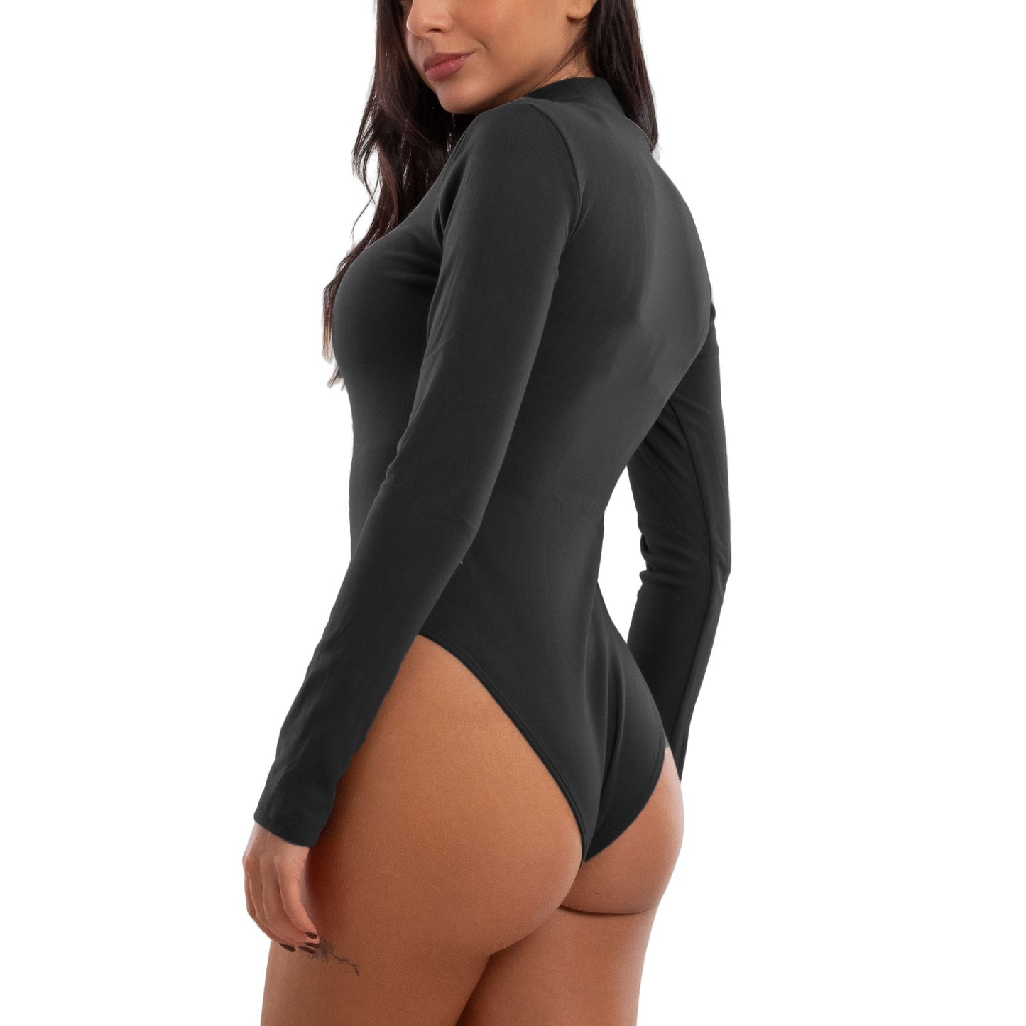 toocool body donna leggermente felpato manica lunga elasticizzato sottogiacca outfit casual toocool yp1205 nero sm