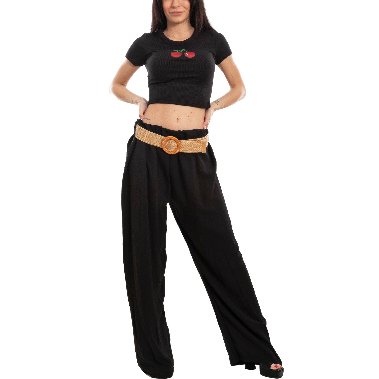 immagine-5-toocool-crop-top-donna-t-shirt-corta-ciliegie-vi-5150