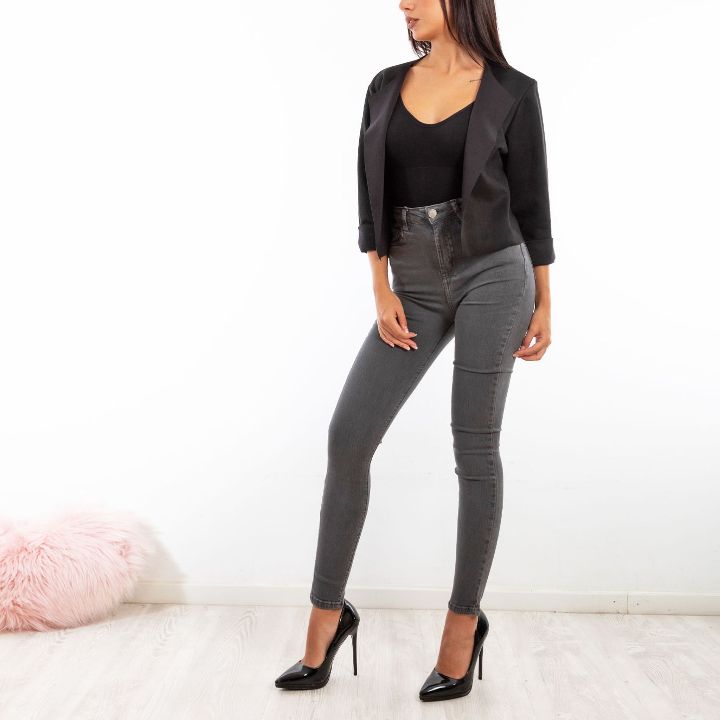 toocool giacca donna finta pelle scamosciata aperta 20868