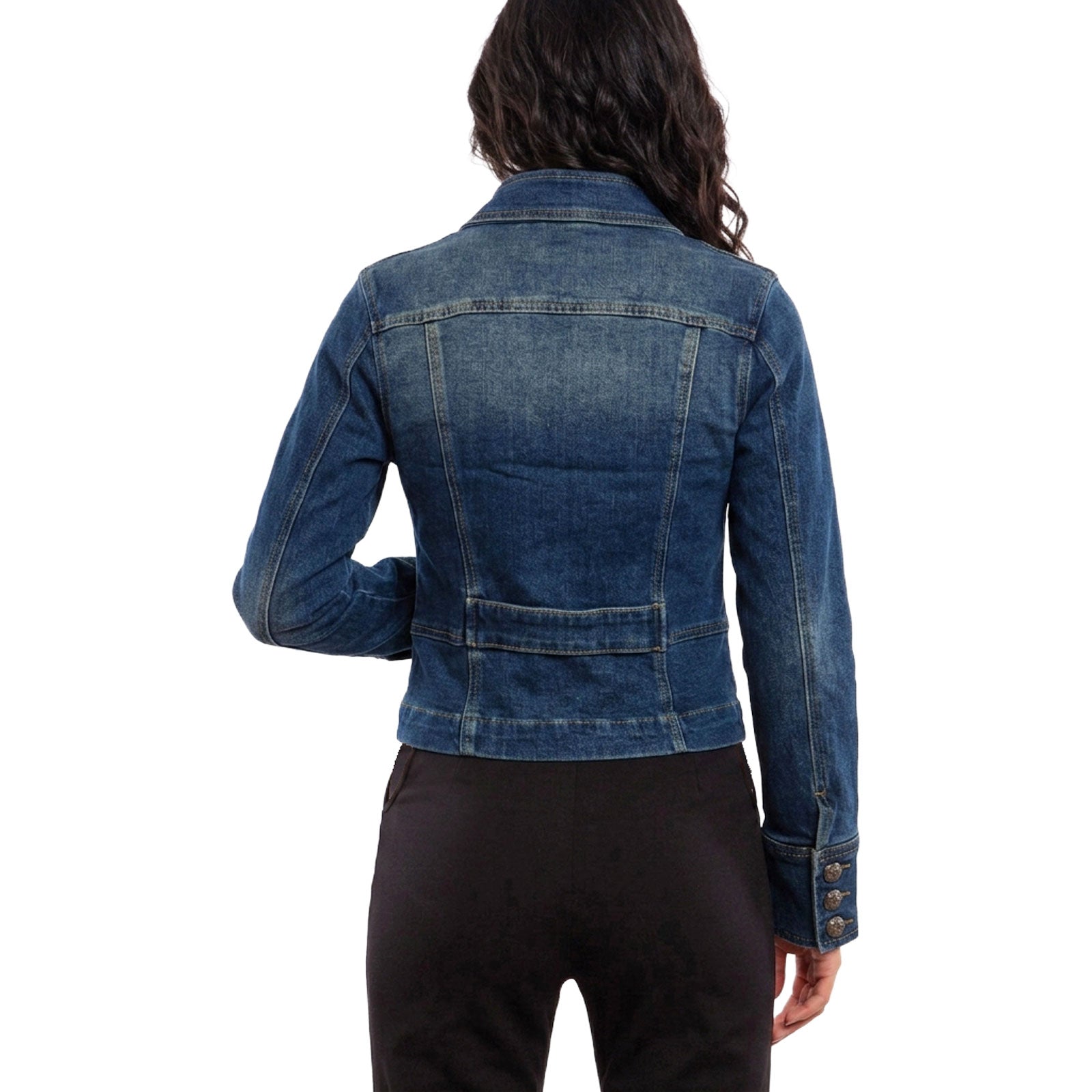 toocool giacca giubbotto jeans donna stile militare zip toocool jf672a blu xs