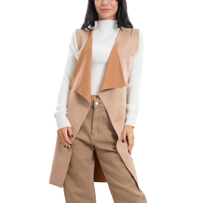 immagine-5-toocool-gilet-lungo-donna-scamosciato-smanicato-vi-3601