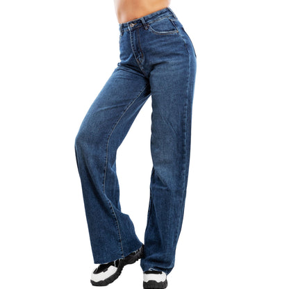 toocool jeans donna pantaloni palazzo baggy gamba larga vita alta denim toocool sj897 blu xs