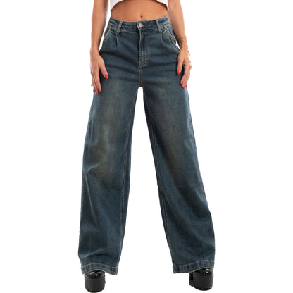 immagine-5-toocool-jeans-palazzo-denim-vita-alta-pantaloni-fx1209