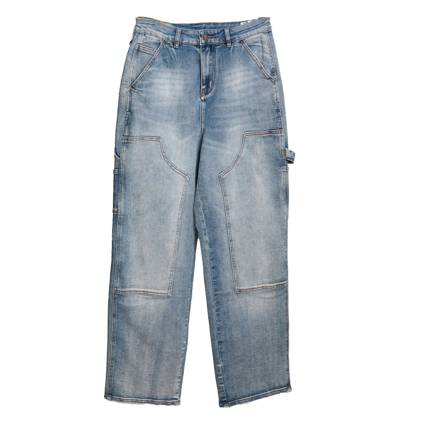 toocool jeans uomo pantaloni carpenter baggy lavaggio chiaro tasconi worker relaxed cargo basic toocool y528 blu 42