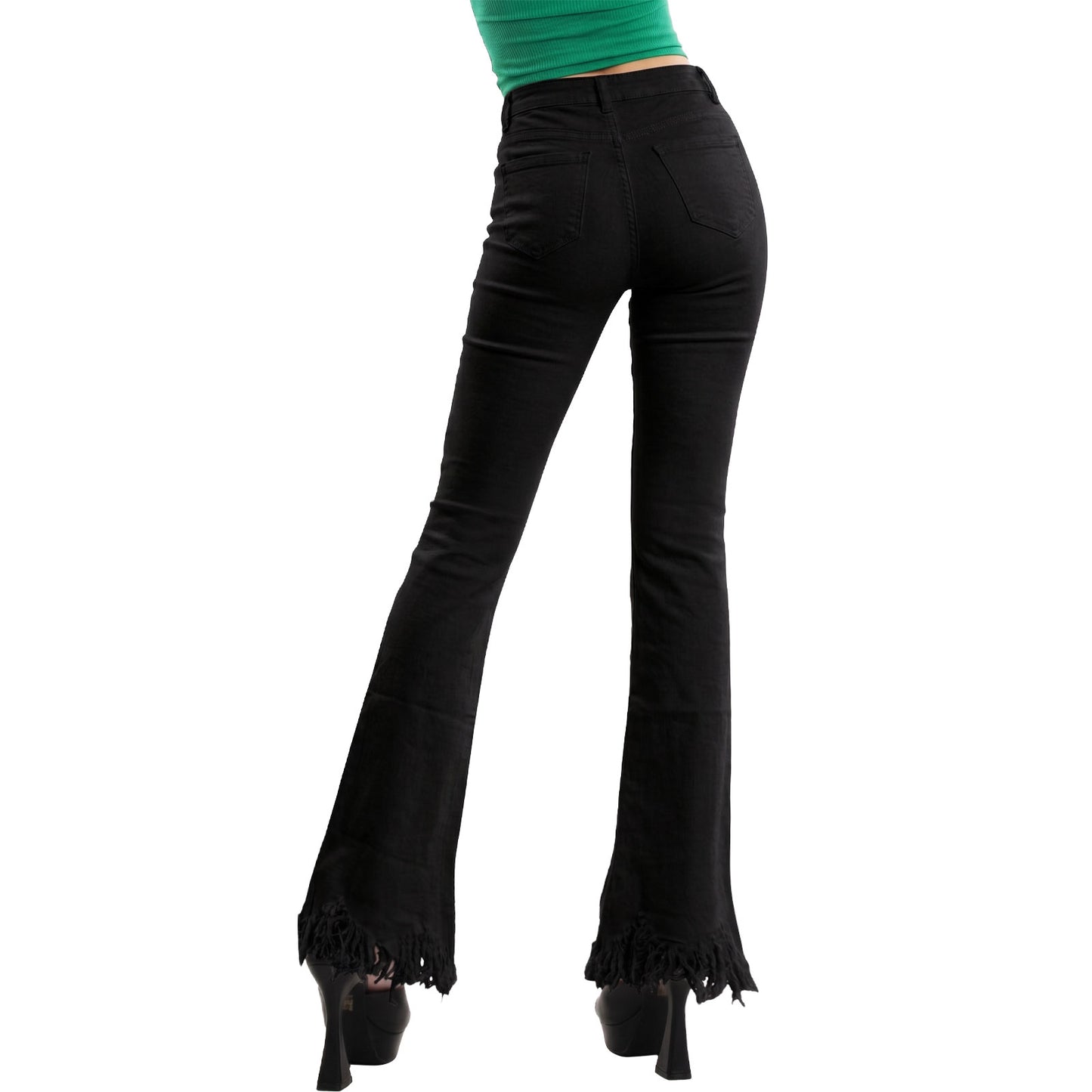 toocool jeans zampa donna vita alta pantaloni flare elasticizzati l3669