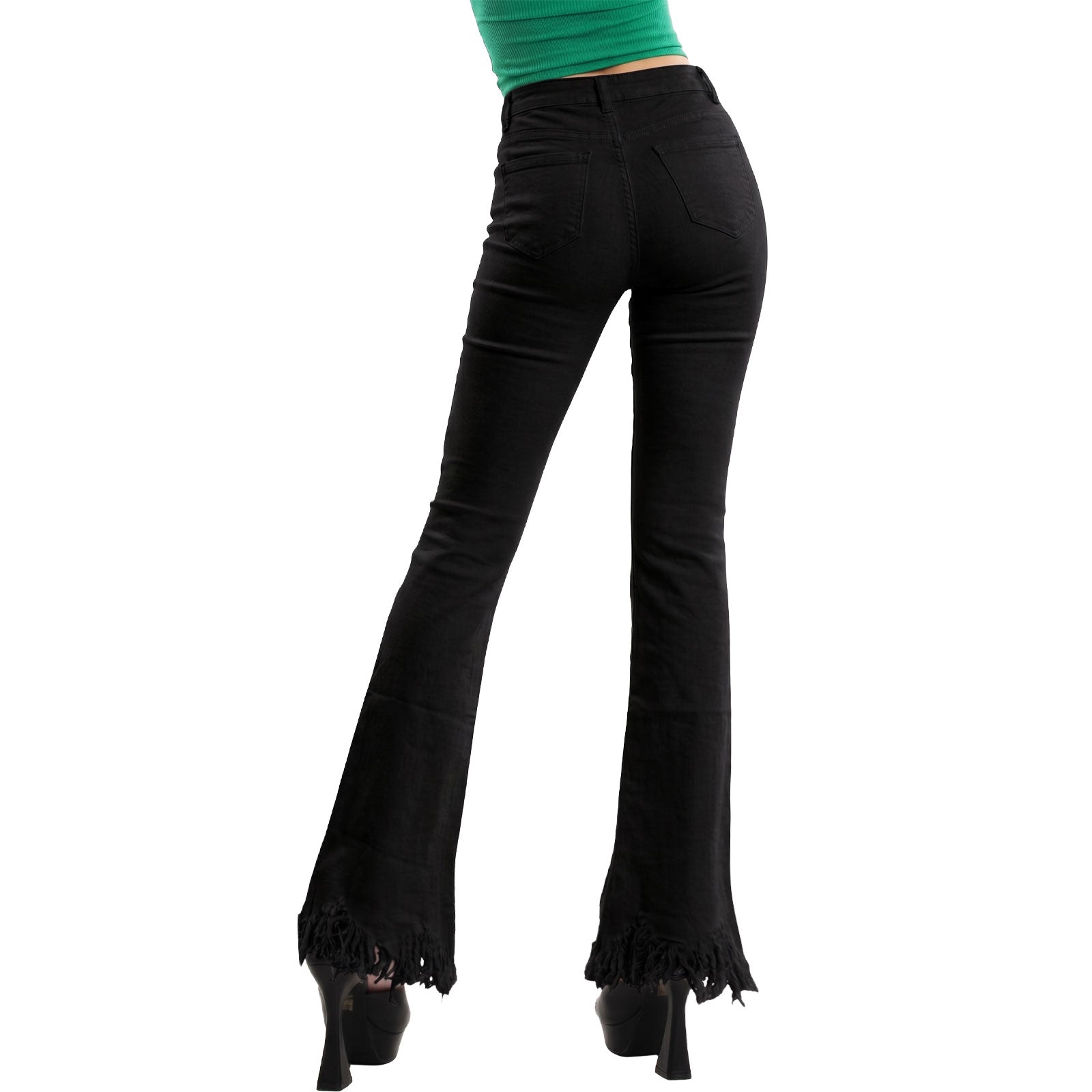 toocool jeans zampa donna vita alta pantaloni flare elasticizzati l3669