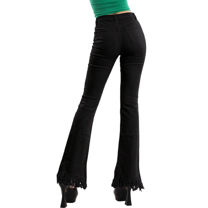 toocool jeans zampa donna vita alta pantaloni flare elasticizzati l3669