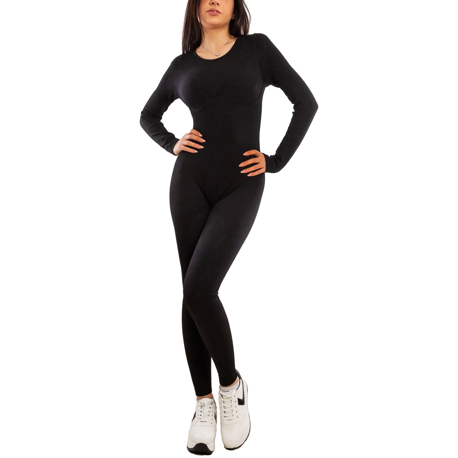 toocool jumpsuit overall sportiva donna aderente tuta intera yoga fitness push up elasticizzata palestra pilates toocool s90019 nero sm