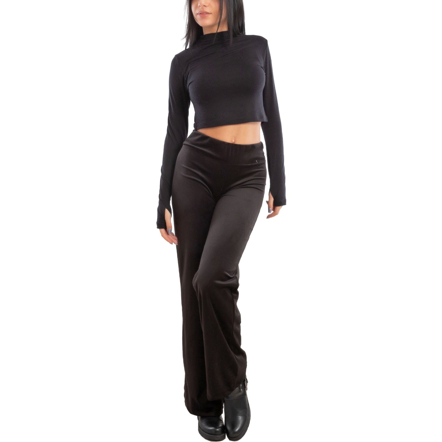 toocool pantaloni donna palazzo velluto ciniglia elasticizzati eleganti invernali toocool vi 5522