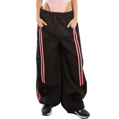 toocool pantaloni joggers donna oversize tuta largo gamba ampia bande laterali streetwear hip hop baggy toocool vi 8264 nerorosa sxl