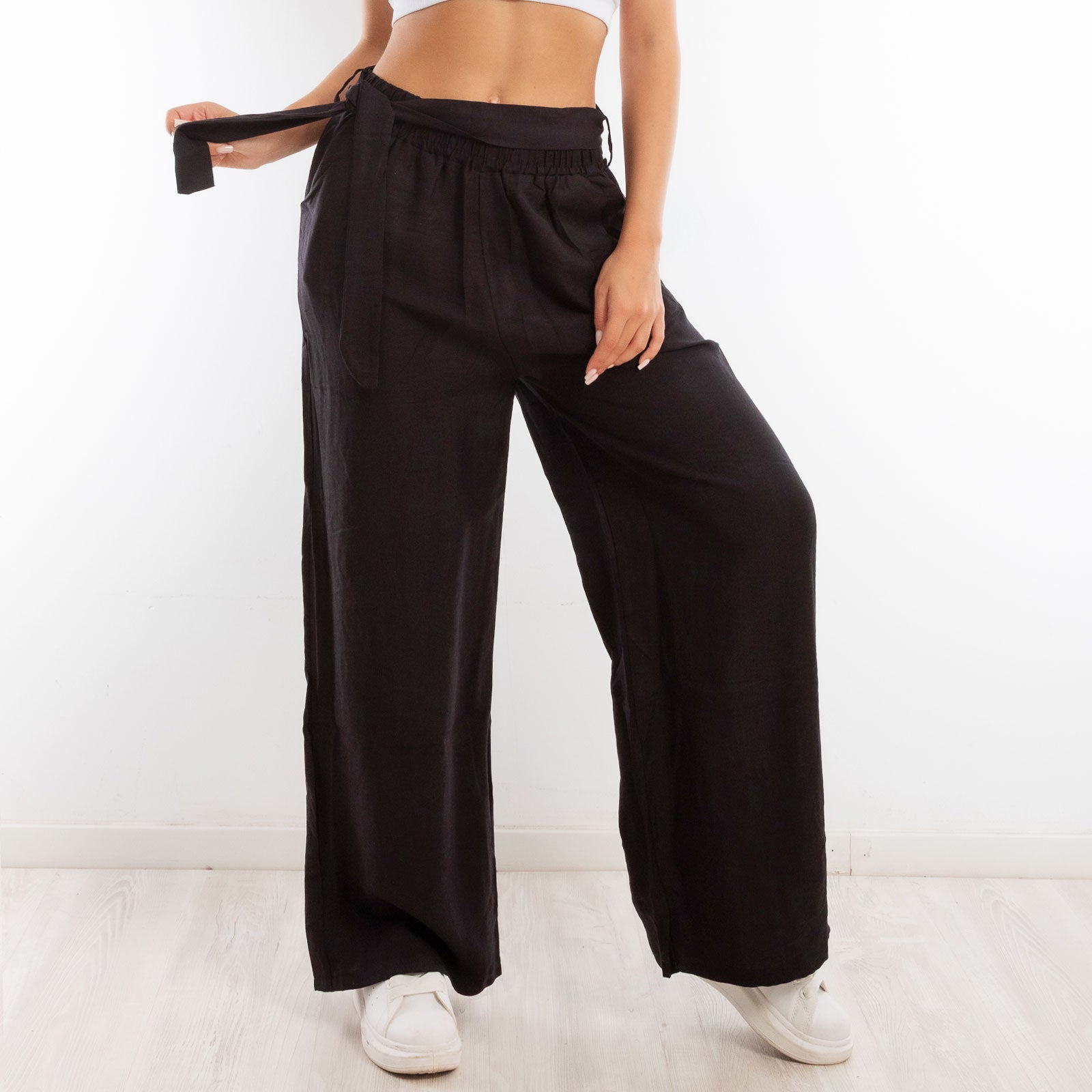 toocool pantaloni palazzo donna leggeri estivi freschi comodi cintura toocool yv260 nero sm