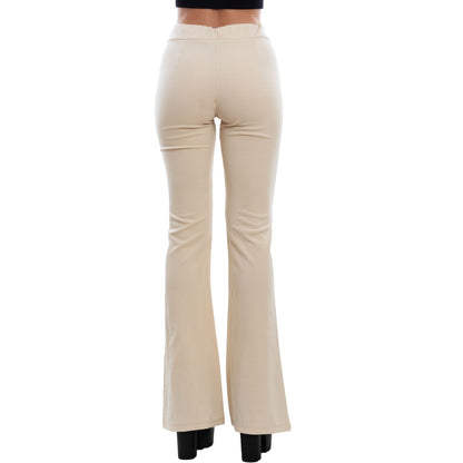 toocool pantaloni zampa donna elasticizzati flare eleganti vita alta comodi e versatili per ufficio tempo libero e cerimonie toocool as 5165 beige s