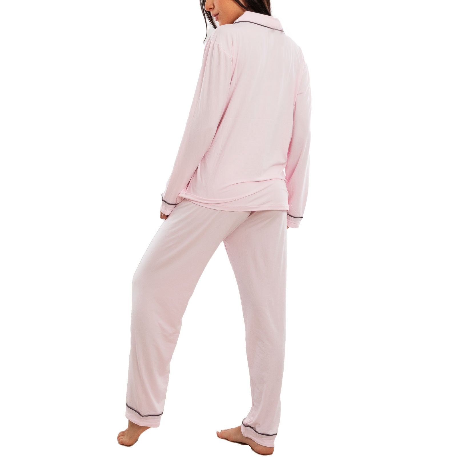 toocool pigiama donna due pezzi microfibra set loungewear maglia maniche lunghe pantaloni lunghi classico toocool m467 rosa xl