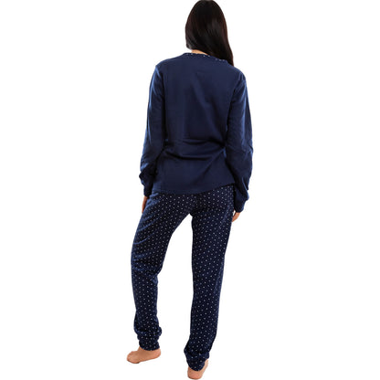 toocool pigiama donna invernale felpato pois maniche lunghe pantaloni caldo cotone toocool e5820 blu m