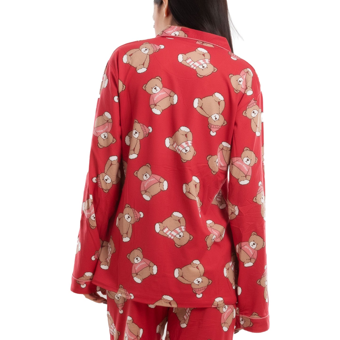 toocool pigiama donna leggero morbido orsetti monopetto oversize set 2 pezzi toocool 7260 blu m