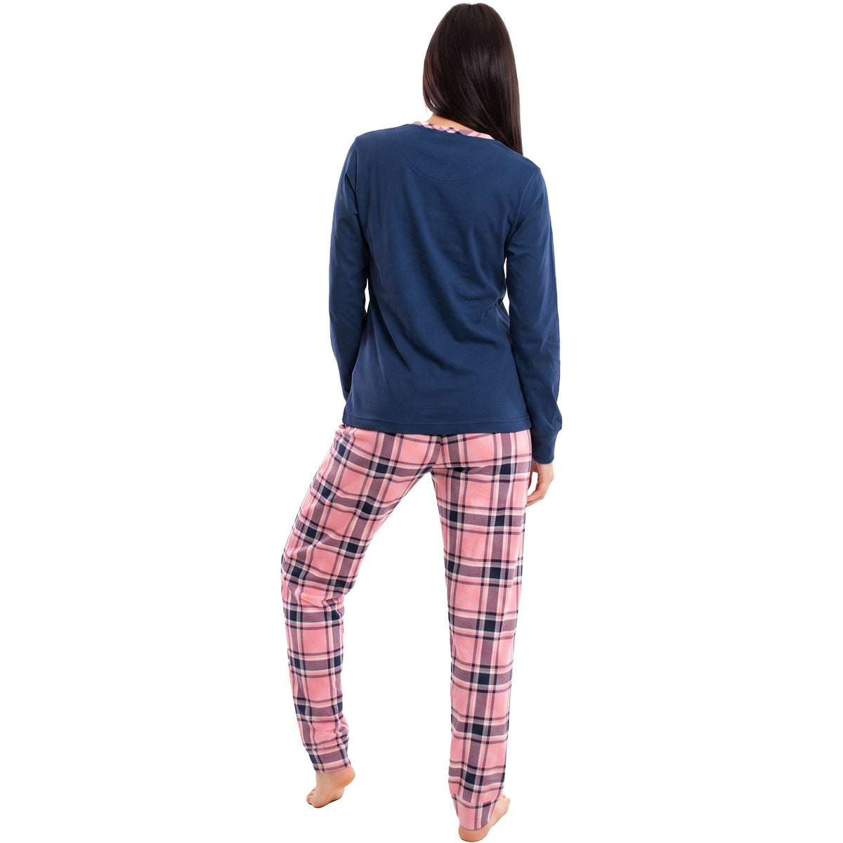 toocool pigiama felpato da donna caldo invernale scozzese toocool q1036 blu s