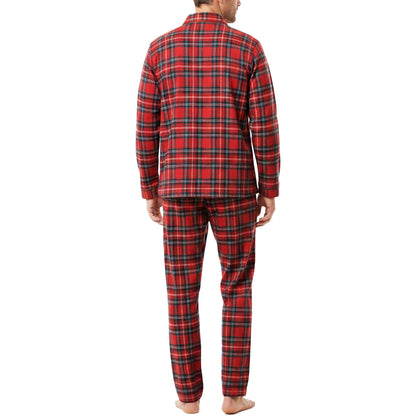 toocool pigiama uomo scozzese rosso invernale natalizio plaid completo manica lunga toocool 3103 rosso m