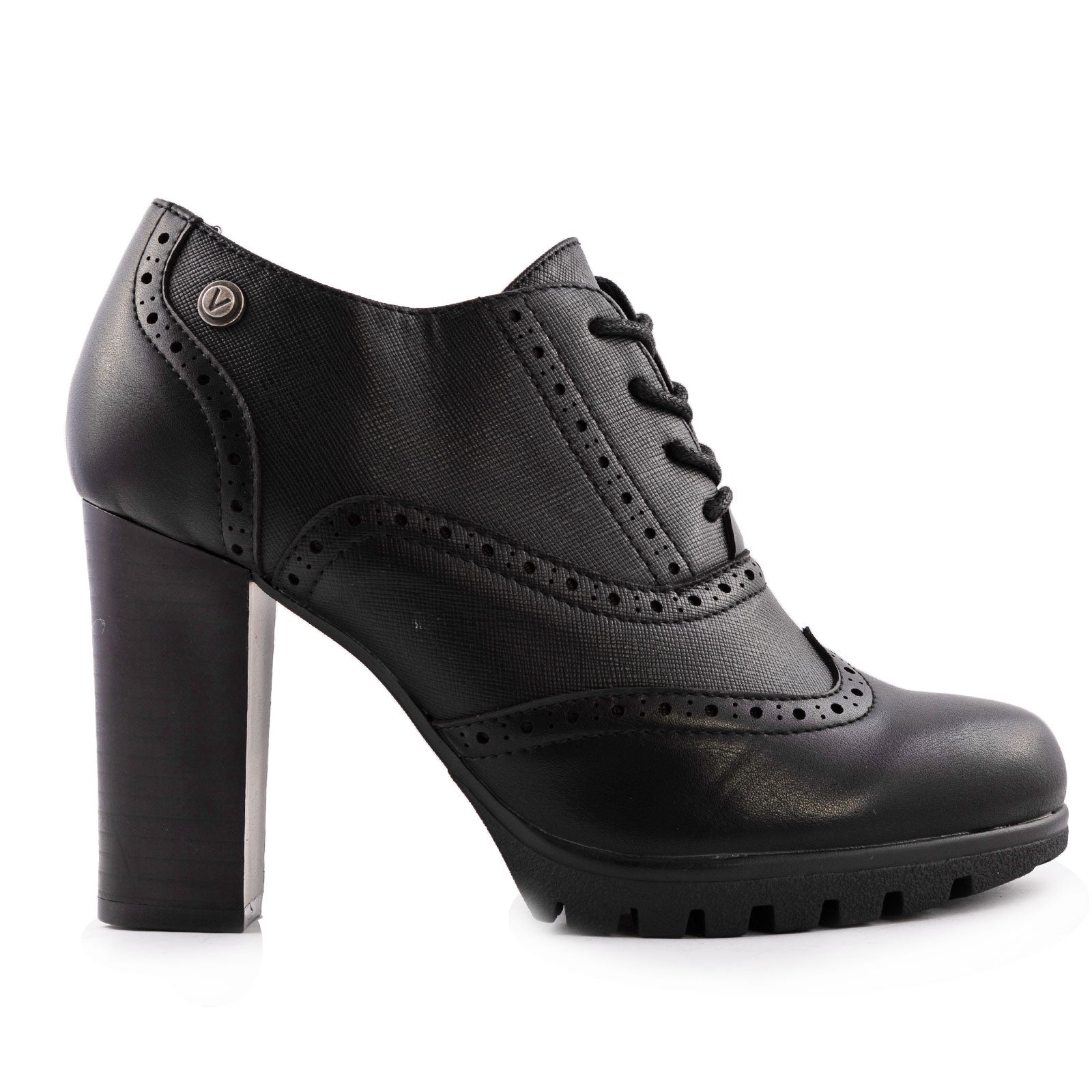 toocool scarpe donna francesine parigine stringate tacco grosso ch2183