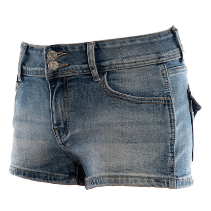 toocool shorts pantaloncini jeans donna corti hot pants vita media toocool t8128 blu xs