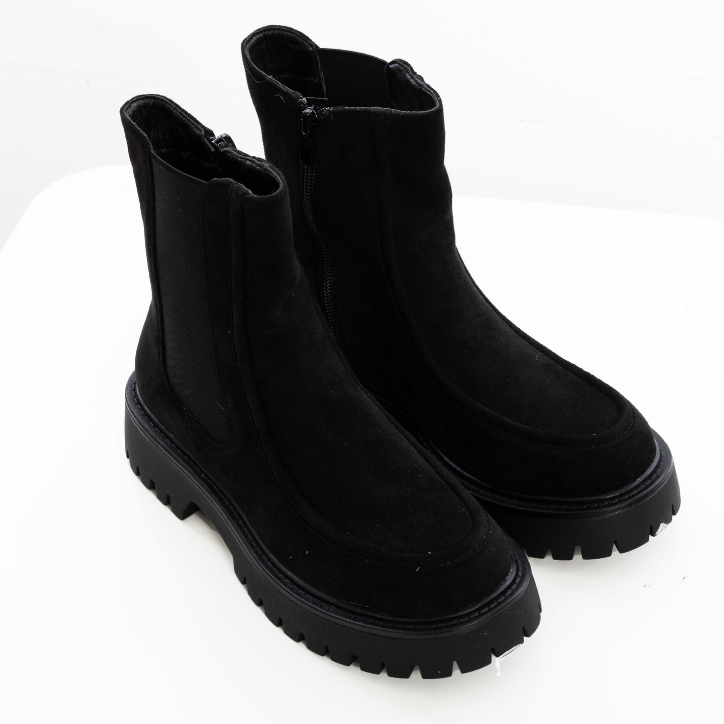 toocool stivaletti donna scamosciati con suola a carrarmato chelsea boots tronchetti chunky stivali bassi 989 5
