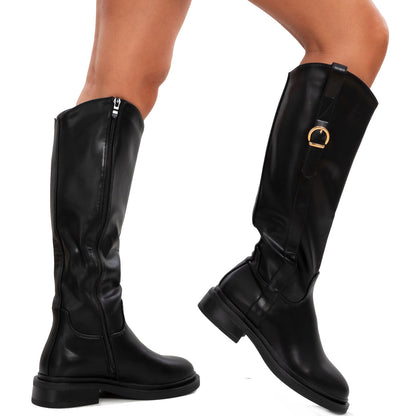 toocool stivali alti al ginocchio donna pelle sintetica stivali cavallerizza fibbia toocool d7977