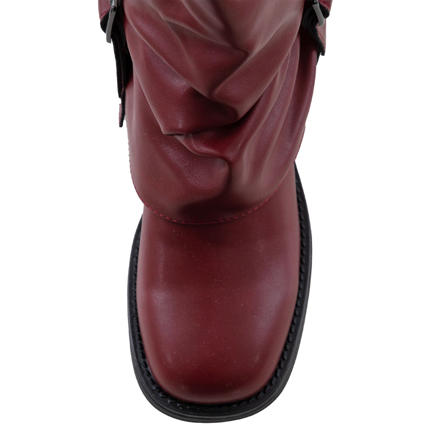 toocool stivali donna biker bassi motociclista polpaccio fibbie scarpe casual ga035