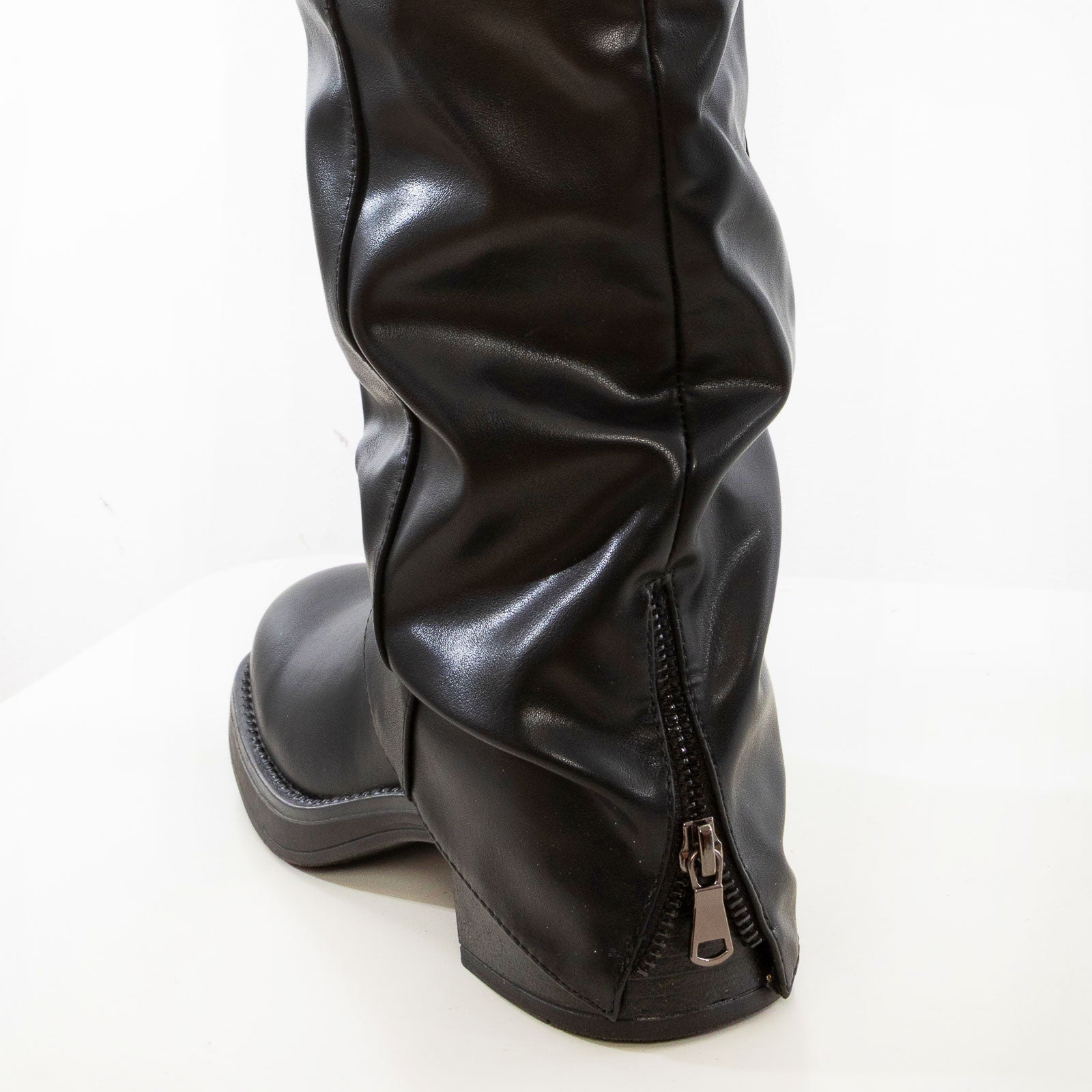 toocool stivali donna ghetta gambale ampio cerniere casual invernali scarpe tacco basso toocool ga037 marrone 39