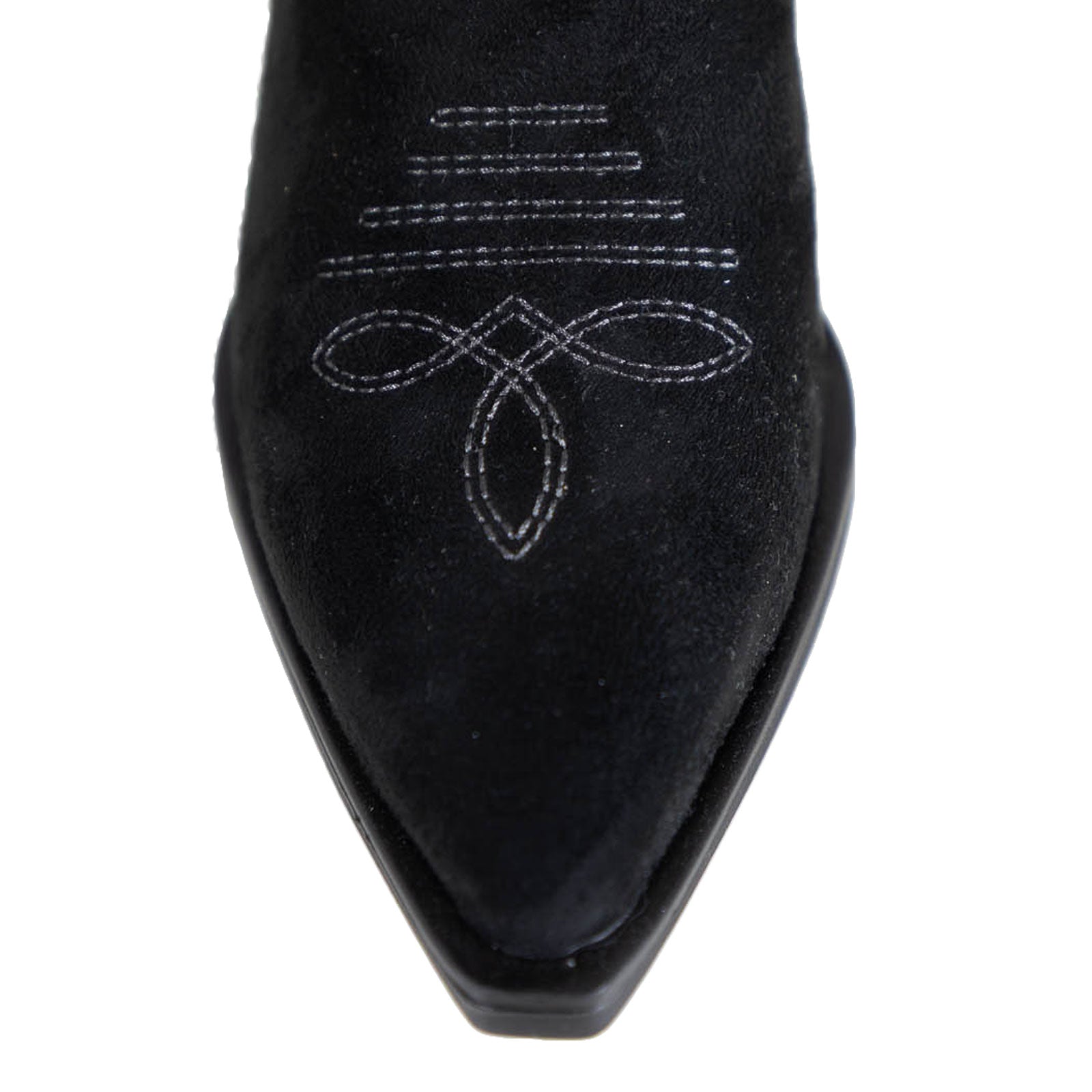 toocool stivali texani al ginocchio con ricami e intagli traforati camoscio sintetico stile boho chic country toocool mp746 3 nero 36