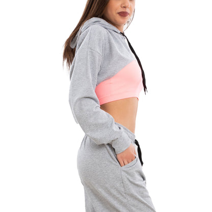 toocool tuta donna completo fitness sport vi 3249 grigio sm