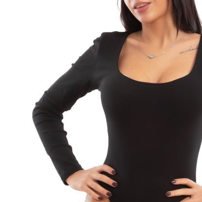 toocool body donna manica lunga in cotone elasticizzato scollo ampio a u fronte e retro modello perizoma toocool bj26006 grigio lxl