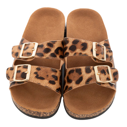 toocool ciabatte donna leopardate plantare anatomico sandali regolabili doppia fascia con fibbie dorate sabot estivi toocool p3284 leopardato 36