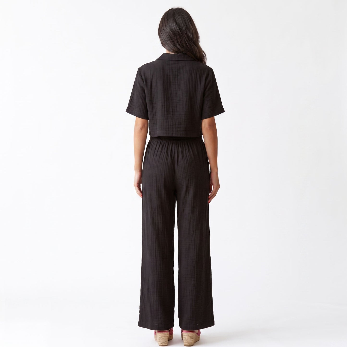 toocool completo donna crop top pantaloni palazzo casual toocool vi 5084