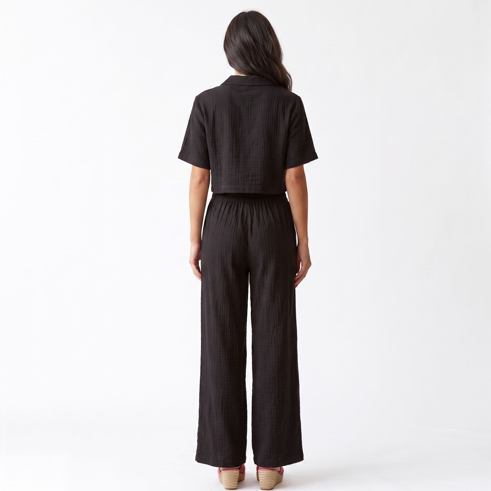 toocool completo donna crop top pantaloni palazzo casual toocool vi 5084