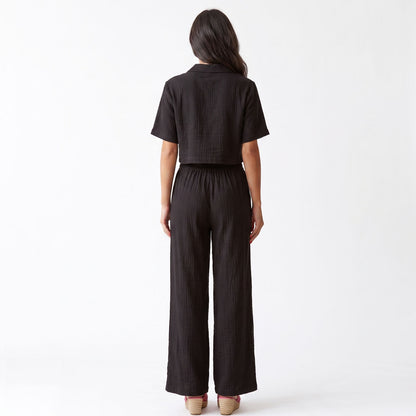toocool completo donna crop top pantaloni palazzo casual toocool vi 5084
