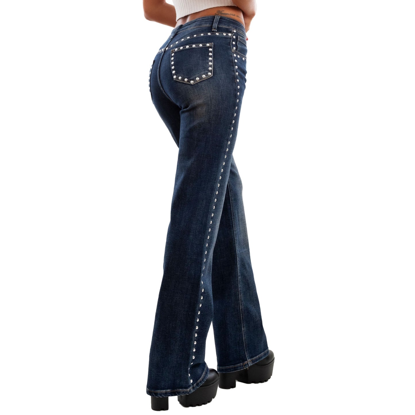 immagine-6-toocool-jeans-borchie-denim-palazzo-bootcut-vita-alta-fx-1222