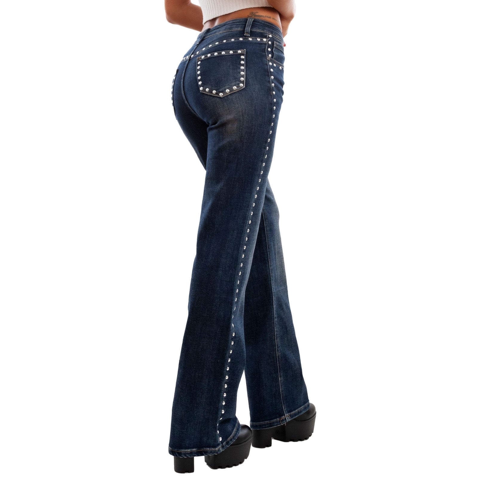 immagine-6-toocool-jeans-borchie-denim-palazzo-bootcut-vita-alta-fx-1222
