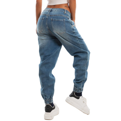 toocool jeans donna cavallo basso harem pantaloni strass rm2306