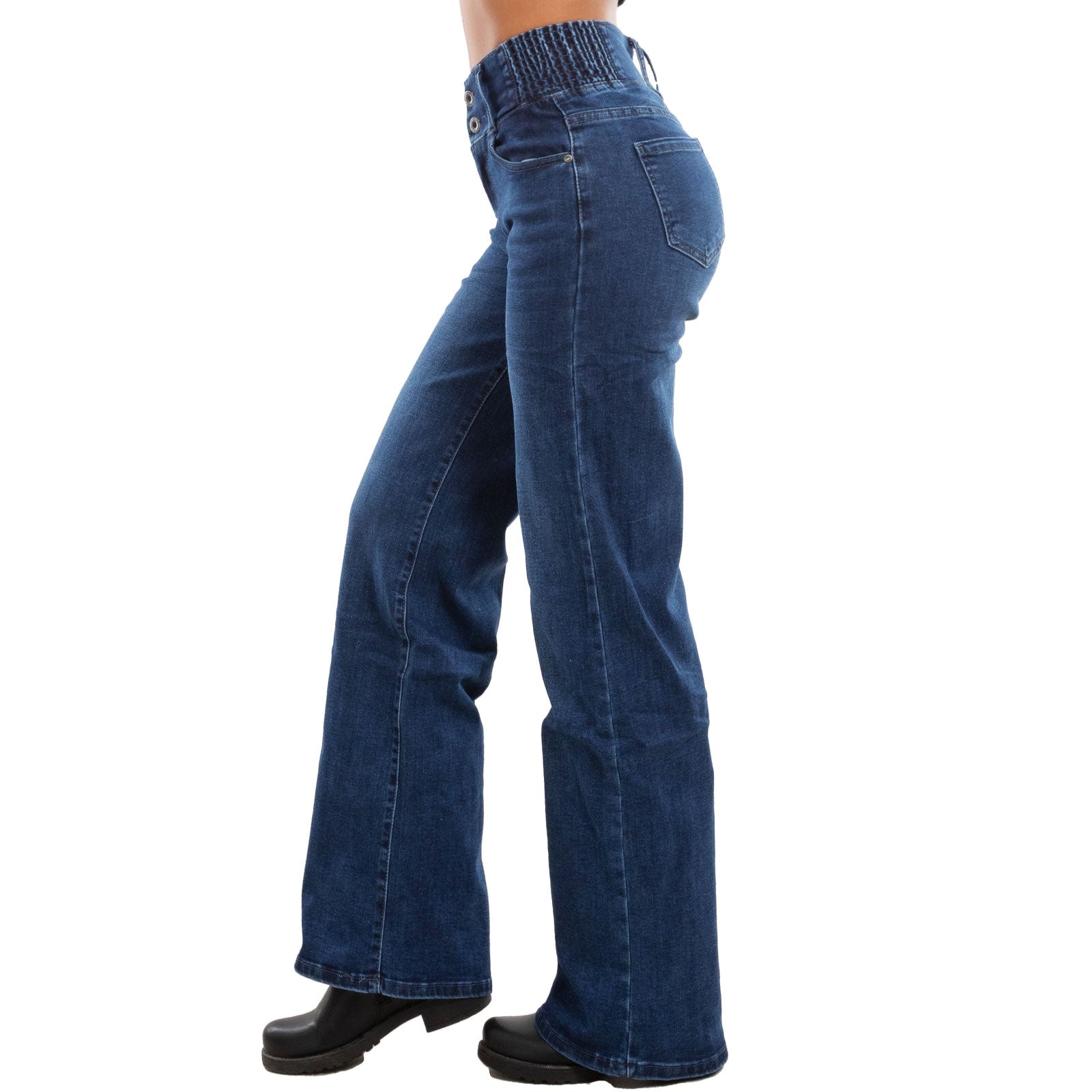 toocool jeans donna pantaloni denim vita alta palazzo bootcut elasticizzati toocool cy 1696 blu xs